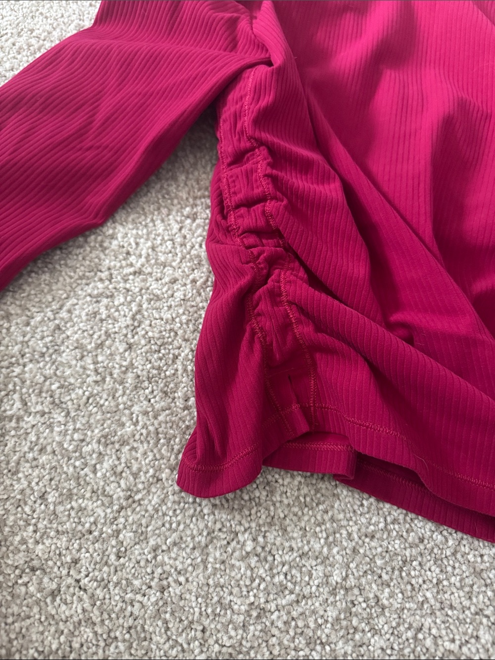 lululemon athletica Ribbed Long Sleeve V-Neck Top - Raspberry Red - Picture 4 of 5